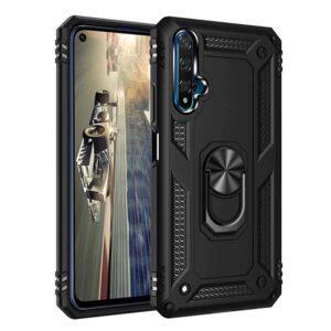 Huawei Nova 5T | Protector Armadura + Anillo de Metal 360 Negro