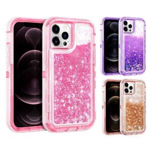 iPhone 12, 12 Pro, 12 Pro Max | Protector 3 en 1 Liquido escarchado