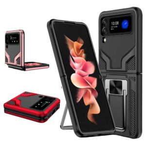 Galaxy Z Flip 3 - Protector híbrido de doble capa con soporte de soporte integrado para coche, serie hero