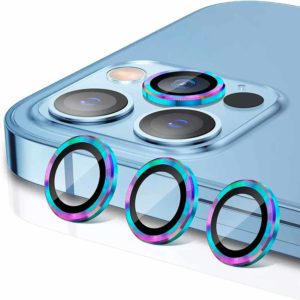 iPhone 14 Pro, 14 Pro Max - Protector de vidrio circular para lente de cámara grandiante