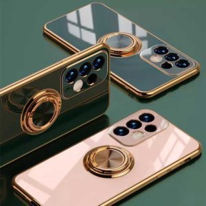 Samsung A73, A53, A52 - Protector con soporte de anillo delgado de silicona TPU a prueba de golpes, serie encanto