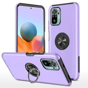 Xiaomi Redmi Note 10 4G - Protector hibrido, soporte de anillo giratorio ultrafino, resistente a los golpes