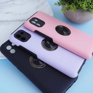Samsung A03 – Protector hibrido, soporte de anillo giratorio ultrafino, resistente a los golpes