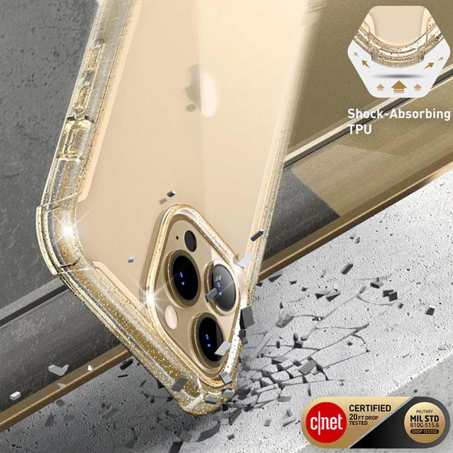 max-ares-case-gold-glitter-iphone-13-pro-max-protected