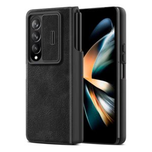 Samsung Z Fold 4 - Protector Nillkin de cuero con protección de cámara, serie Qin