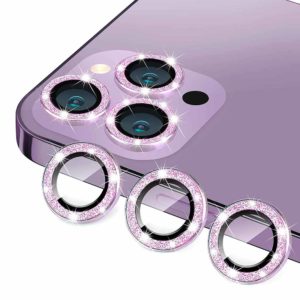 iPhone 14 Pro, 14 Pro Max - Protector de vidrio circular brillante para lente de cámara