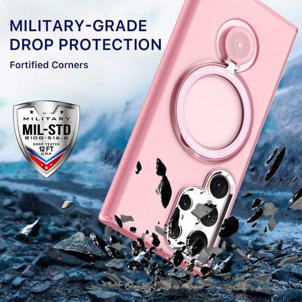 Samsung S23 Ultra - Protector mate con soporte magnético giratorio, a prueba de golpes serie magplus - Imagen 7