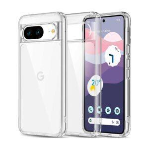Google Pixel 8 - Protector rígido transparente antiamirilleo, serie ginga claro