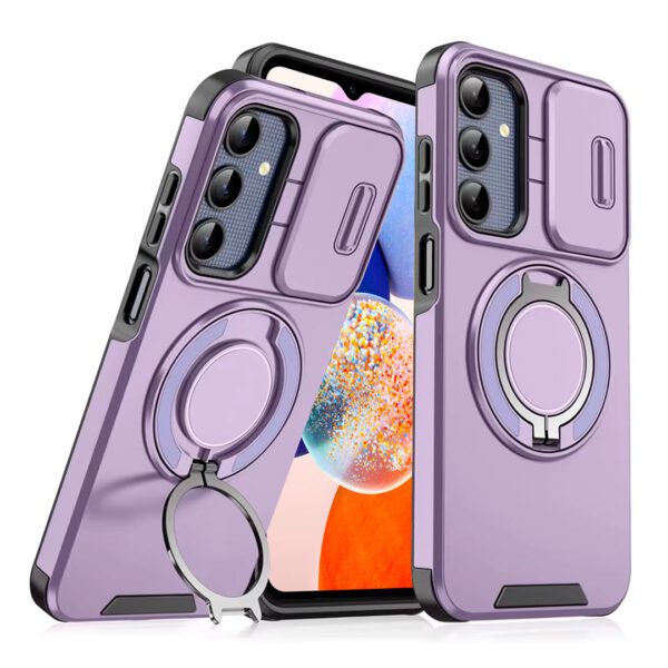 Samsung A54 - Protector con protección de cámara deslizante y soporte de anillo giratorio, serie Durango - Imagen 3