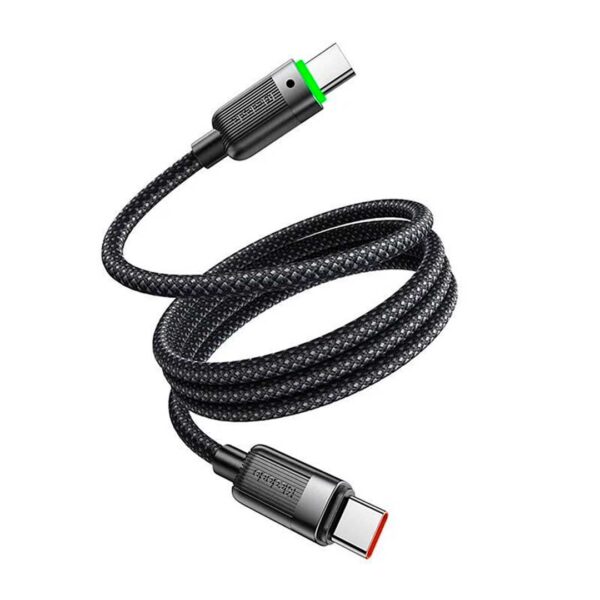 MCDODO - Cable magnético de tipo C a tipo C, con indicador led y sistema autoenrrollable