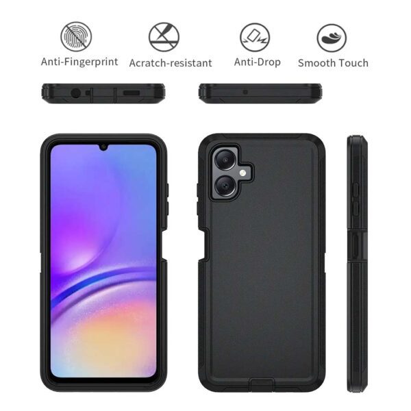 Samsung A06 - Protector defender negro de 3 capas con clip para cinturón - Imagen 4