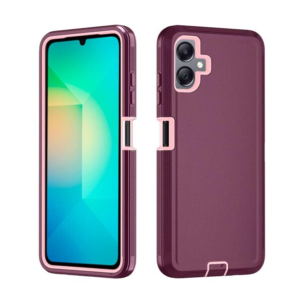 Samsung A06  - Protector de 3 capas resistente a los golpes serie defender rosa