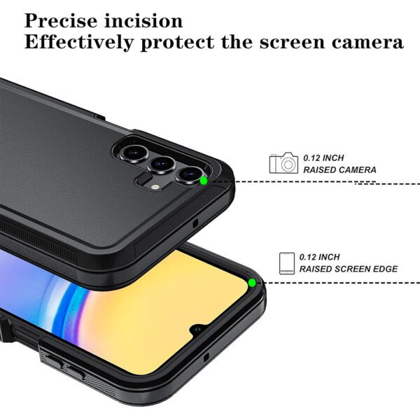 Samsung A26 - Protector defender negro de 3 capas con clip para cinturón - Imagen 3