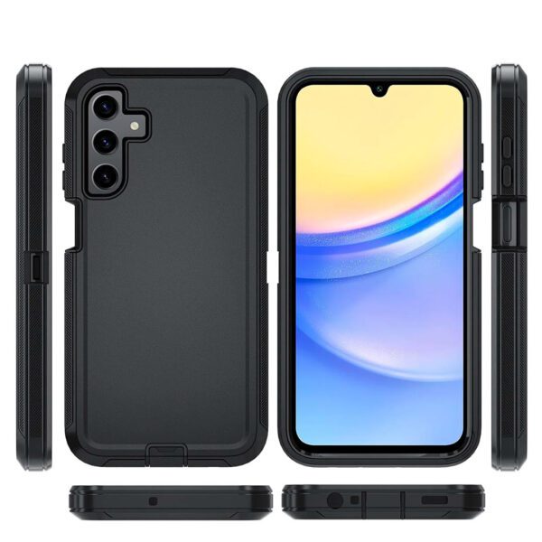 Samsung A26 - Protector defender negro de 3 capas con clip para cinturón - Imagen 2