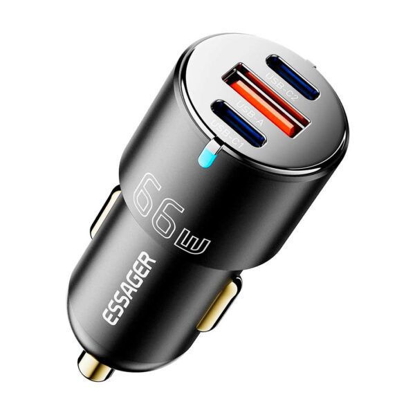 Essager 66W - Cargador metálico de vehículo, super carga rápida USB C