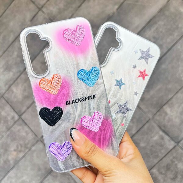 Samsung A15 - Protector de lujo, diseño colorido de corazón y estrellas, serie chuli