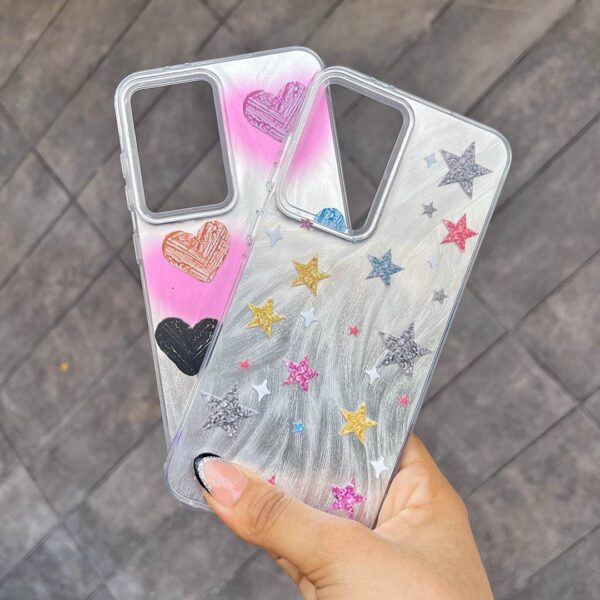 Samsung A56 - Protector de lujo, diseño colorido de corazón y estrellas, serie chuli