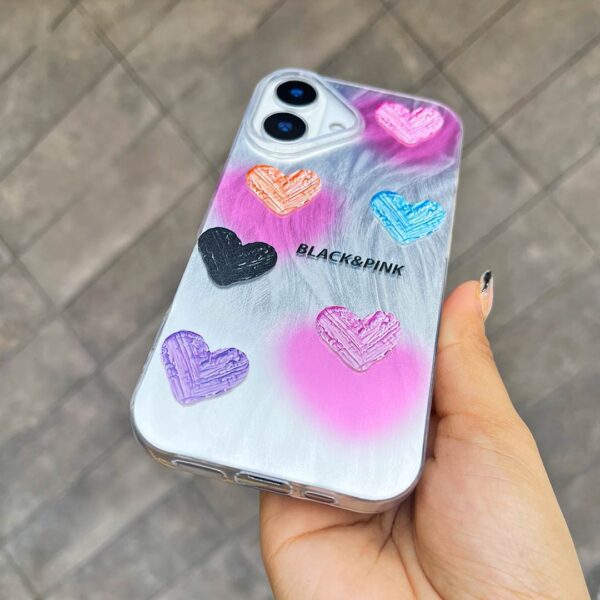 iPhone 16 - Protector de lujo, diseño colorido de corazón y estrellas, serie chuli - Imagen 4