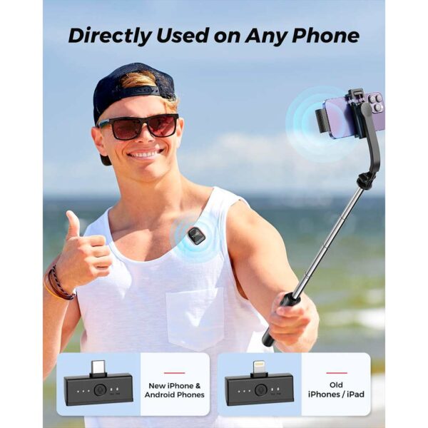 H01 Mini - Micrófono inalambrico Lavalier para teléfono (Android/iPhone), con clip magnético - Imagen 3