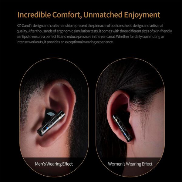 KZ Carol - Auriculares inalámbricos, Bluetooth 5.3 HiFi Deep Bass estéreo, con cancelación de ruidos - Imagen 4