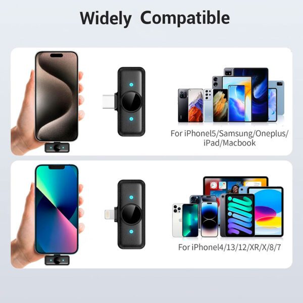 Q9 - Micrófono inaambrico profesional con adaptador de redicción de ruido - Imagen 3