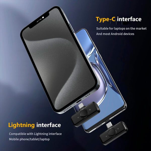 Q9 - Micrófono inaambrico profesional con adaptador de redicción de ruido - Imagen 6