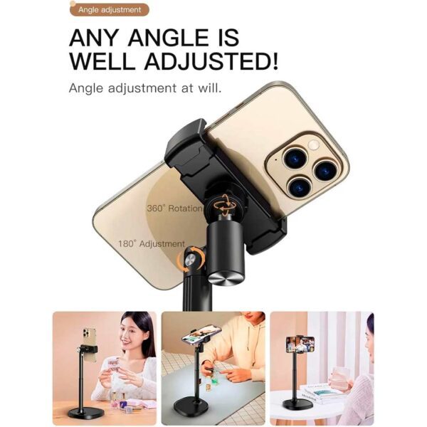 X66PRO - Soporte de escritorio para celular, ajustable de alutura y ángulo 360° - Imagen 6