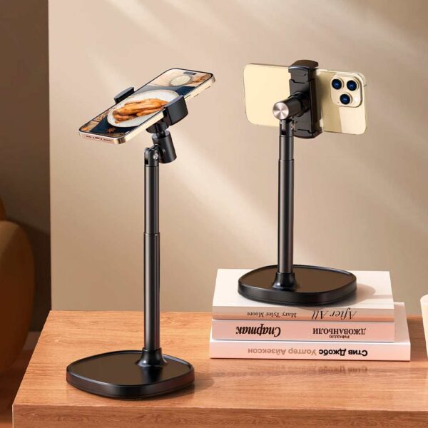 X66PRO - Soporte de escritorio para celular, ajustable de alutura y ángulo 360°