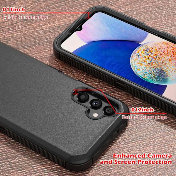 Samsung A14 - Protector gran defender negro de 3 capas con clip para cinturon - Imagen 3