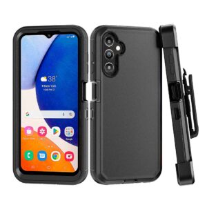 Samsung A14 - Protector gran defender negro de 3 capas con clip para cinturon