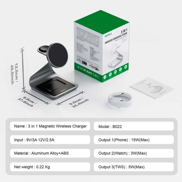 Estación de carga para Samsung - Cargador inalambrico 3 en 1, 15W, Galaxy phone, Galaxy Watch, Galaxy Buds - Imagen 11