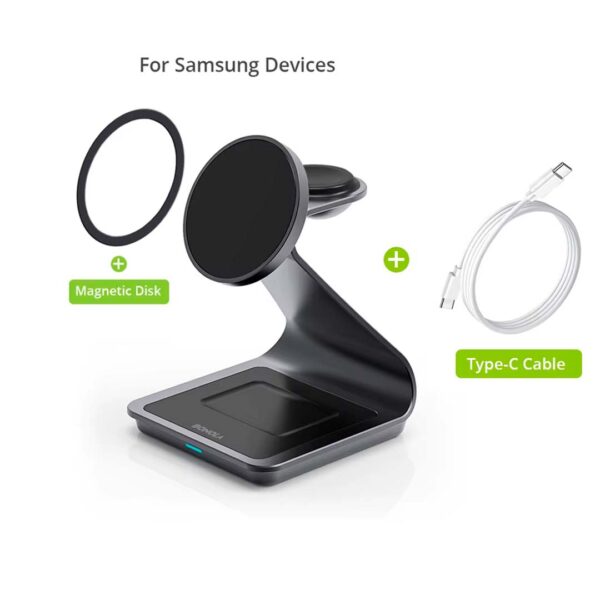 Estación de carga para Samsung - Cargador inalambrico 3 en 1, 15W, Galaxy phone, Galaxy Watch, Galaxy Buds - Imagen 6