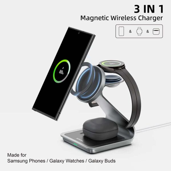 Estación de carga para Samsung - Cargador inalambrico 3 en 1, 15W, Galaxy phone, Galaxy Watch, Galaxy Buds - Imagen 7