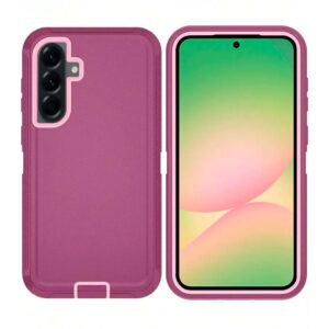 Samsung A56 - Protector de 3 capas resistente a los golpes serie defender rosa