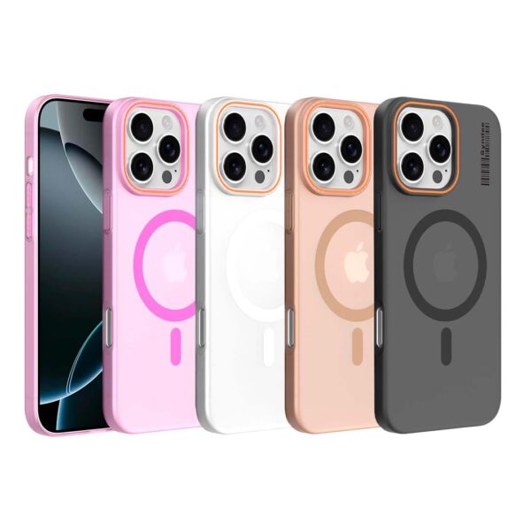 iPhone 16 Pro Max & 16 Pro - Protector compatible con magsafe, delgado y resistente a golpes, serie Ronda