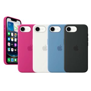iPhone 16e - Protector de silicone case, suave Apple con magsafe, resistente a los golpes y caídas