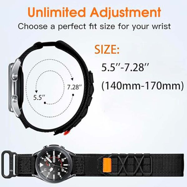 Galaxy Watch 22MM - Banda de nailon con diseño de bucle de tejido, serie travesia - Imagen 8