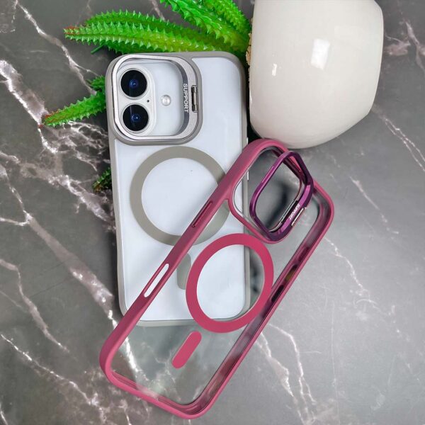 iPhone 16 - Protector magsafe, con lentes de cámara incluidos y soporte de mesa, serie Unido View - Imagen 8