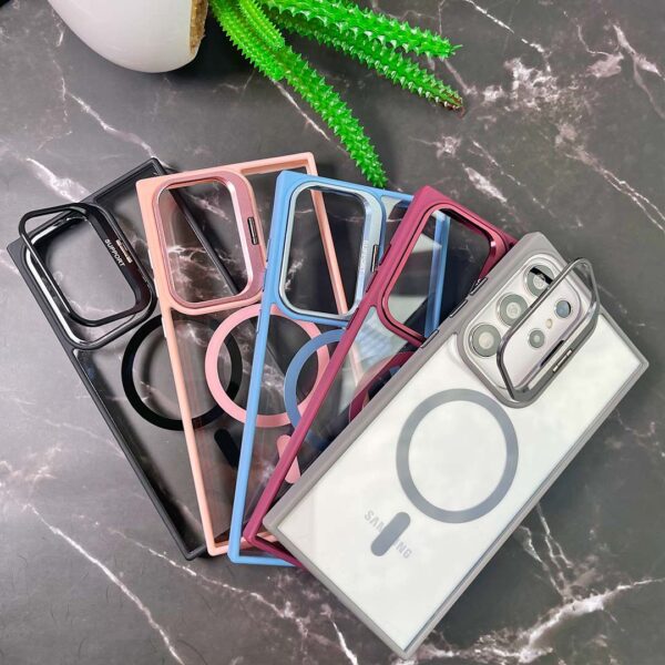 Samsung S25 Ultra - Protector magsafe, con lentes de cámara incluidos y soporte de mesa, serie Unido View