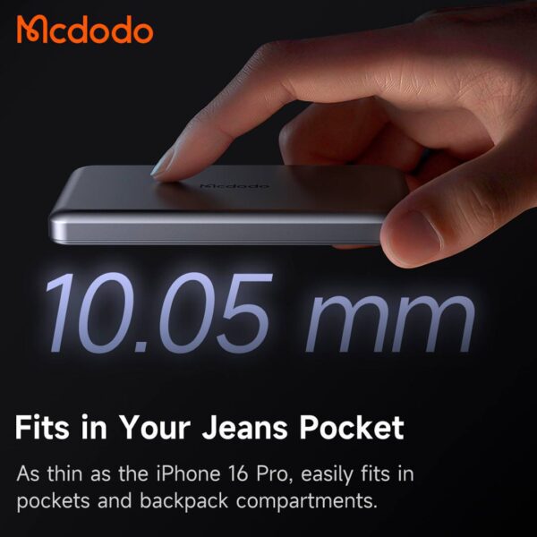 MCDODO - Powe Bank 20W magnético ultra delgado de metal, capacidad de 5,000 mAh - Imagen 7