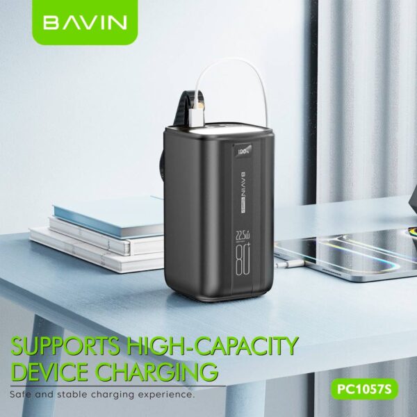 Bavin - Power Bank portátil con capacidad de 80,000 mAh, con Linterna Led, carga rápida de hasta 22.5W - Imagen 4