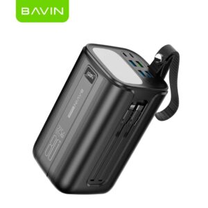 Bavin - Power Bank portátil con capacidad de 80,000 mAh, con Linterna Led, carga rápida de hasta 22.5W