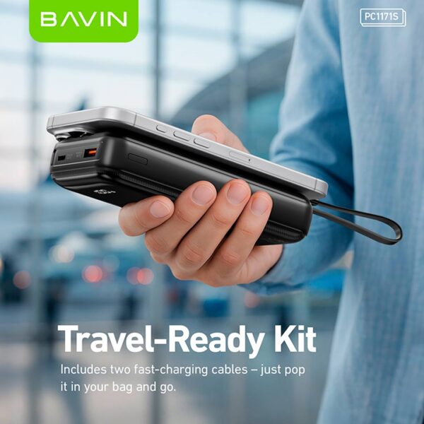 Bavin - Power Bank portátil con capacidad de 20,000 mAh, con pantalla Digital Led, carga rápida de hasta 22.5W - Imagen 6