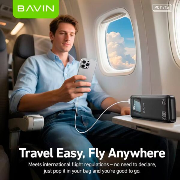 Bavin - Power Bank portátil con capacidad de 20,000 mAh, con pantalla Digital Led, carga rápida de hasta 22.5W - Imagen 3