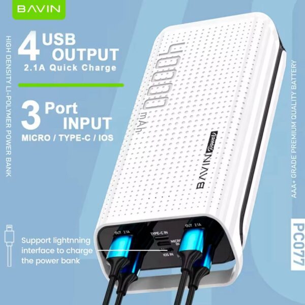 Bavin - Power Bank portátil con capacidad de 40,000 mAh, multi puertos de carga rápida de hasta 22.5W - Imagen 4