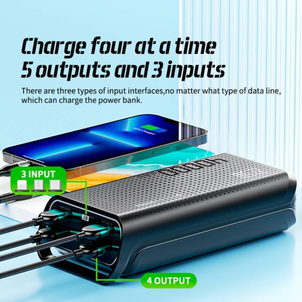 Bavin - Power Bank portátil con capacidad de 40,000 mAh, multi puertos de carga rápida de hasta 22.5W - Imagen 7