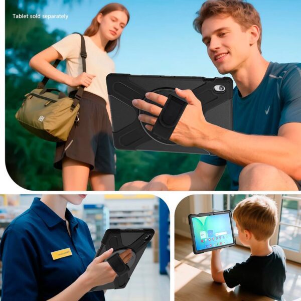 Samsung Tab S10 FE+ - Protector de alta resistencia con correa de mano, serie tractor - Imagen 5