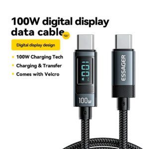 Essager - Cable de datos USB C a tipo C de 100W, con pantalla digital, serie Vast Stars