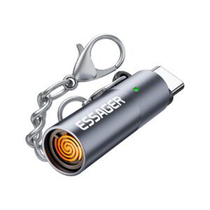 Essager - Encendedor electrónico para cigarrillos de tipo C con material de aleación de aluminio