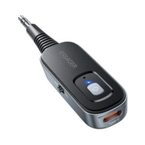 Essager - Receptor y transmisor de audio Bluetooth 2 en 1 inalámbrico, Bluetooth 5.1, adaptador de audio auxiliar de 3,5 mm, estéreo para auriculares